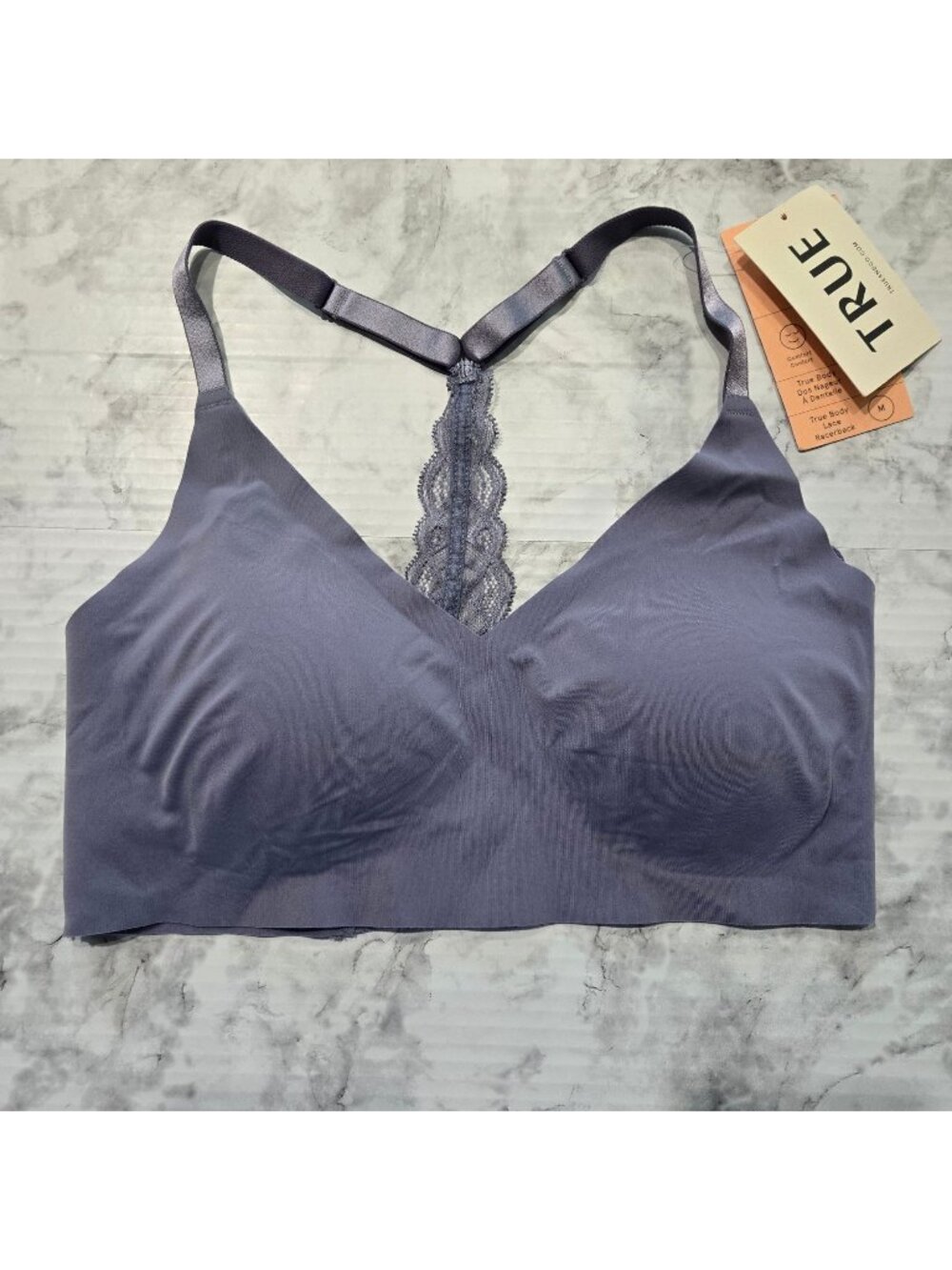 True Body Triangle Lace Racerback Bra Womens Sz M (SKU 6-191)